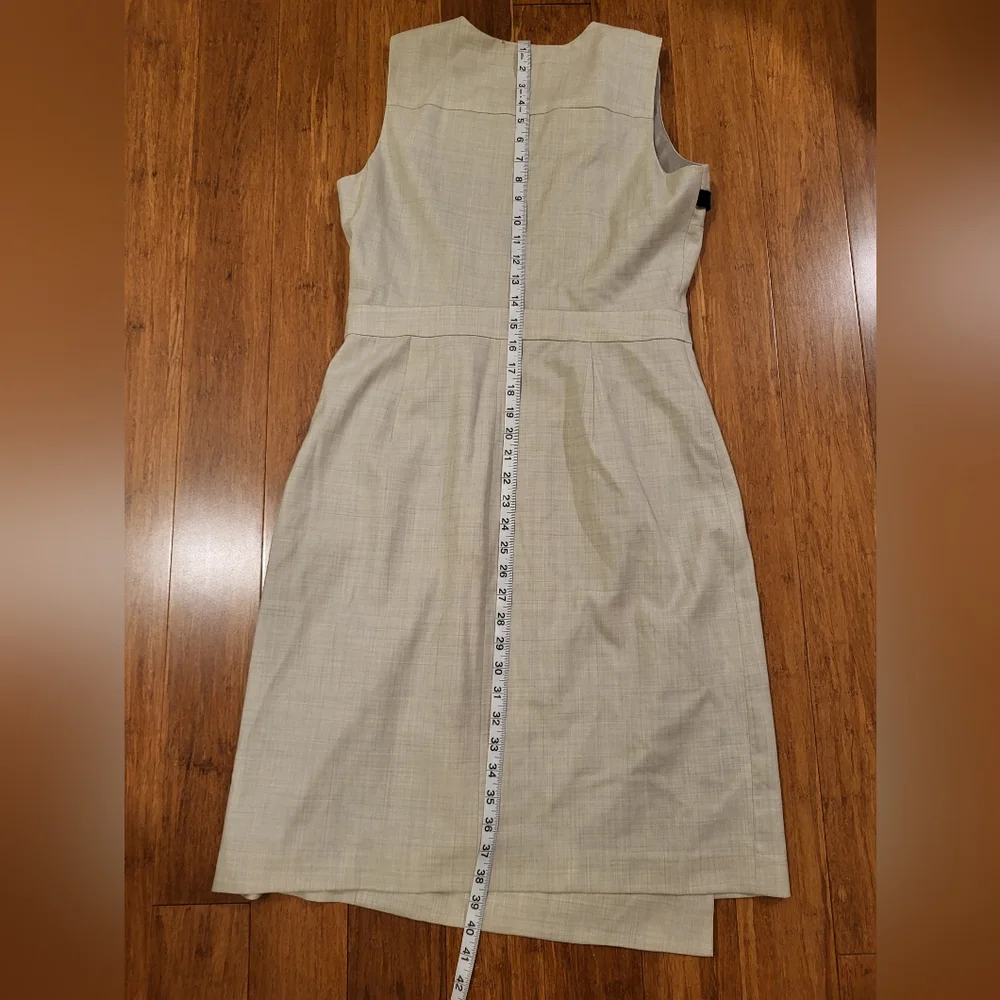 J. Crew Cream Midi Dress with Black Trim
